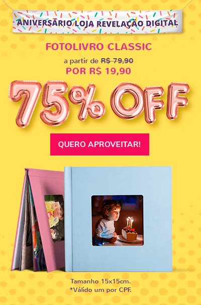 Fotolivro muito barato! Até 70% off. Amei.Quero!