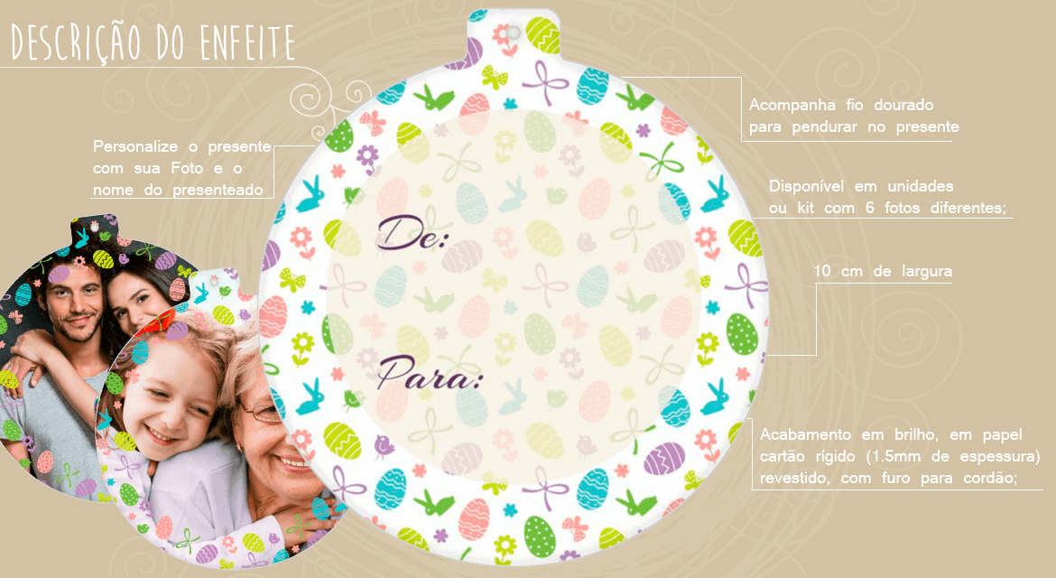 Descri��o de Enfeites de Natal Personalizado